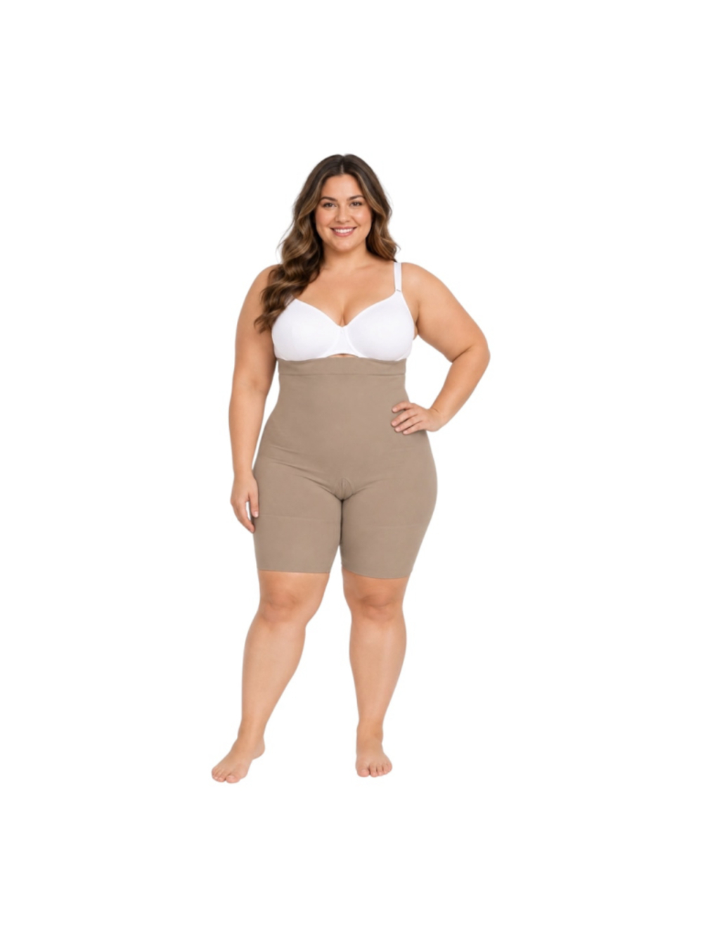 SPANX High-Waisted Mid-Thigh Shapewear Shorts Nude Women’s 2X
